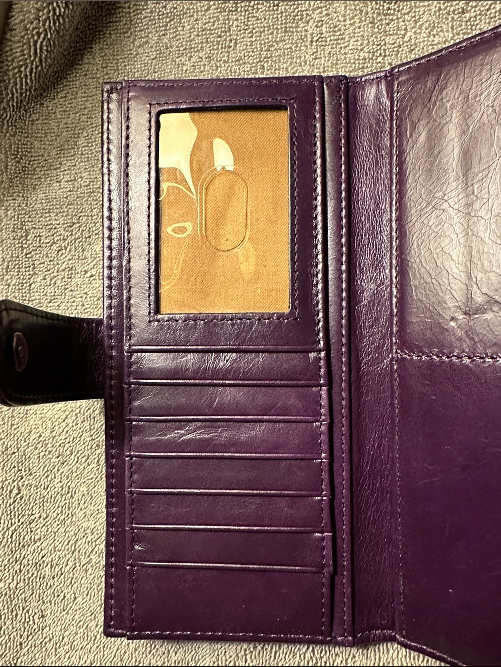 HOBO Purple Leather Wallet with Multicolor Snake-Print Trim - Picture 9 of 11